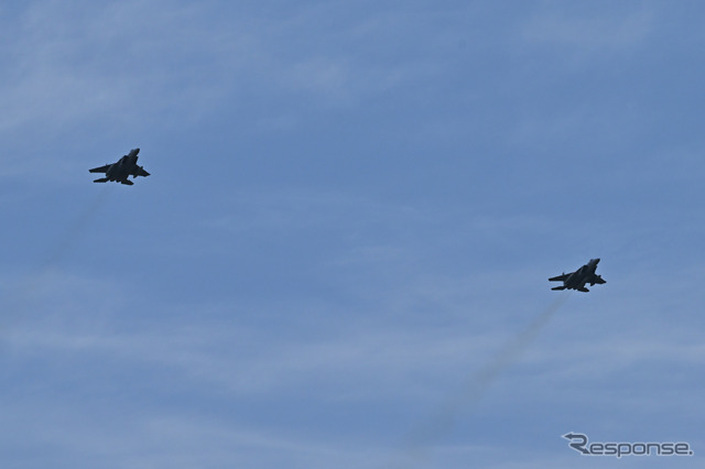 航空自衛隊新田原基地のF-15によるウエルカムフライト