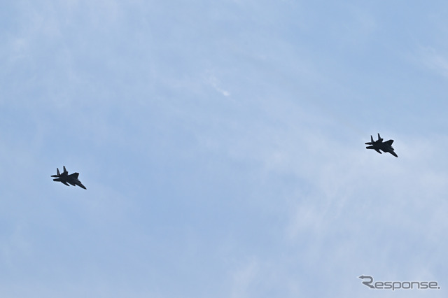 航空自衛隊新田原基地のF-15によるウエルカムフライト