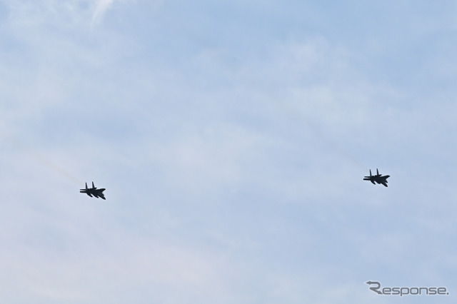 航空自衛隊新田原基地のF-15によるウエルカムフライト