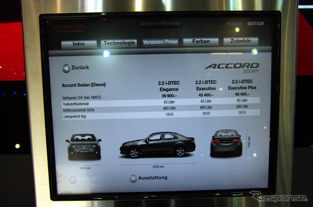 【ジュネーブモーターショー09ライブラリー】ホンダ アコード タイプS