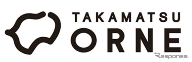 「ORNE」の頭文字である「O」と四国のシルエットを組み合わせた柔らかいイメージとされた「TAKAMATSU ORNE」のロゴ。四国のスケール感とともにシンボリックで親しみやすいものにまとめられた。