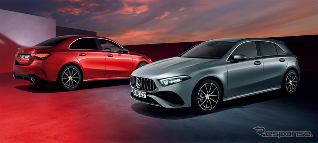 メルセデスAMG A35 4MATIC(左)とメルセデスAMG A35 4MATICセダン(右)