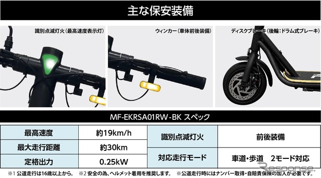 MEISTER.F公道走行対応モデル「特定小型」区分電動キックボード