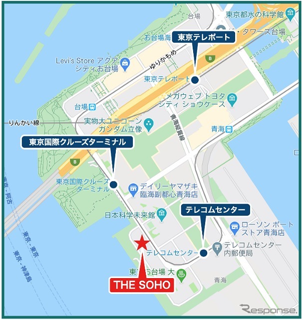 HWエレクトロ新ショールームの位置図