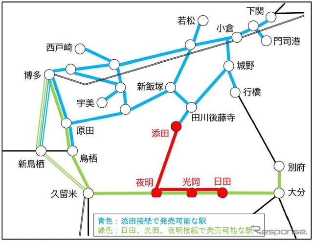 定期券を含む鉄道とBRTの乗継ぎ切符の発売区間と普通運賃の乗継割引範囲。