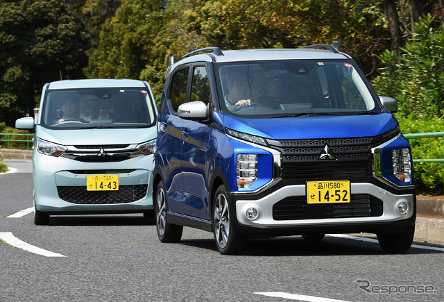 三菱 eKワゴン(左)とeKクロス(右)