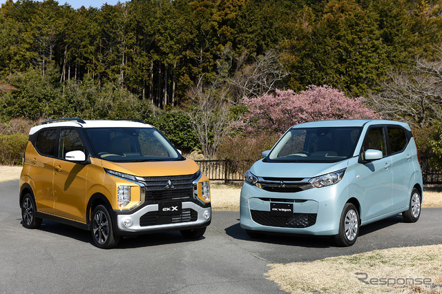 三菱 eKクロス(左)とeKワゴン(右)