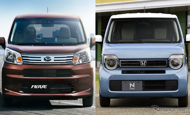 ダイハツ ムーヴ(左)とホンダ N-WGN(右)