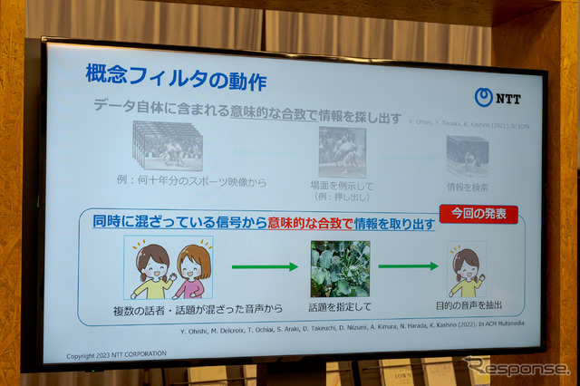 ふたりの混ざった音声から、指定した画像の内容をしゃべった人の音声だけ抜き出す。