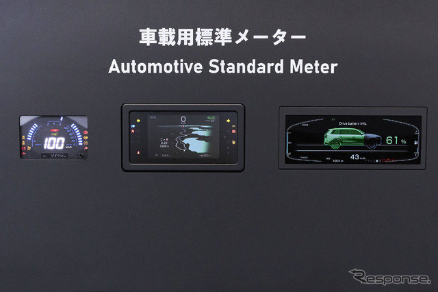 ブースでは「車載用標準メーター」の展示も行われていた