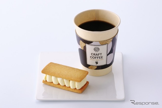 『スペーシアX』のカフェ「GOEN CAFÉ SPACIA X」で提供されるコーヒーとスイーツのイメージ。