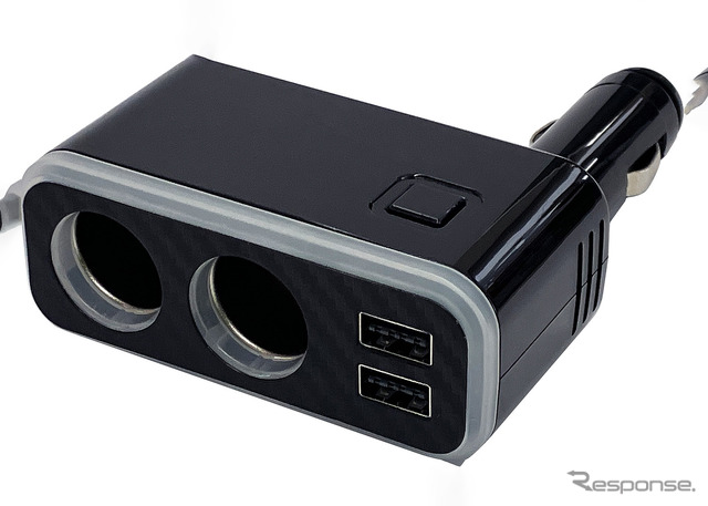 Kashimura・2連ダイレクトソケット 2USB-4.8A レインボーライト付き(KX-235)
