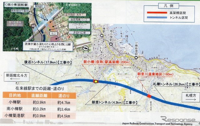 小樽市内の工事平面図。