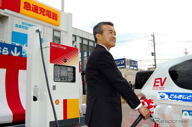 昭和シェル、給油所にEV用急速充電器を設置