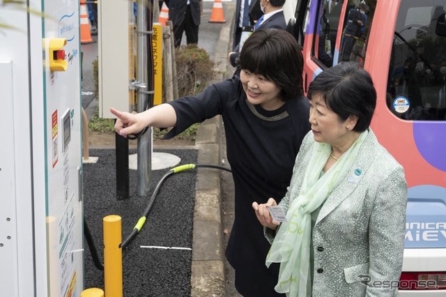 サービス開始済みの都内公道上 EV 用急速充電ステーション:芝公園