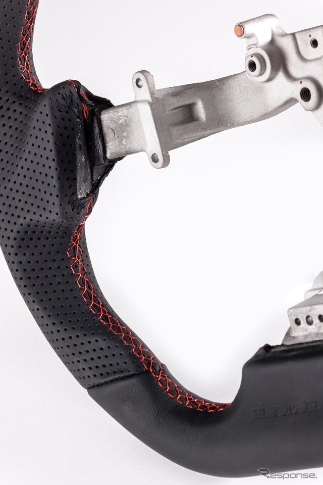 GT-R(R35)用ステアリング SS357-GTR(ナッパレザー×レッドステッチ)