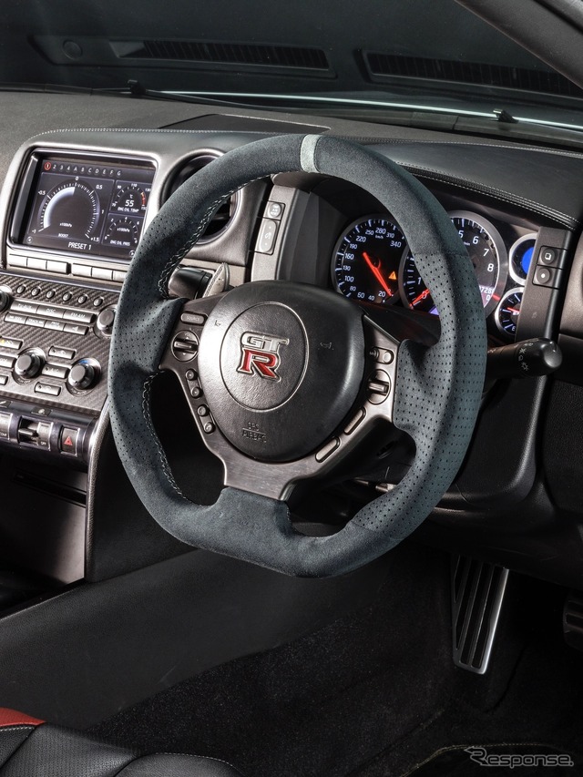 GT-R(R35)用ステアリング SS357-GTR(ナッパレザー×レッドステッチ)