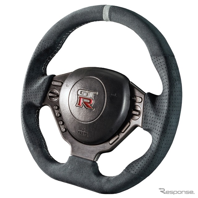 GT-R(R35)用ステアリング SS357-GTR(ウルトラスエード×グレーステッチ)
