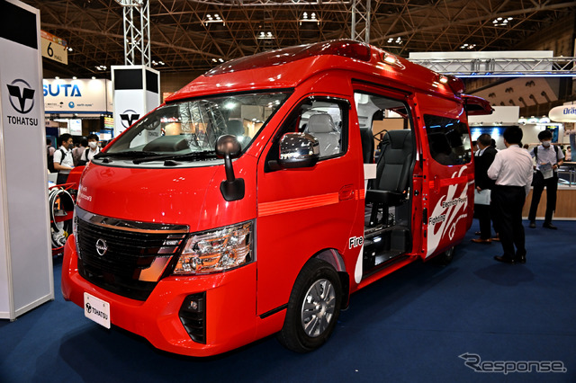 トーハツの3輪EV消防バイク『颯』…東京国際消防防災展2023