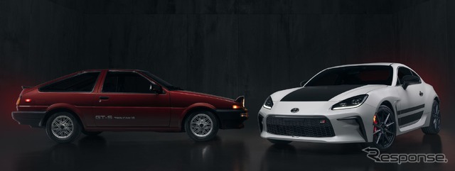 トヨタ GR86 の「トレノ・エディション」(右)と スプリンター・トレノ(AE86型、米国名:カローラ・スポーツ GT-S)