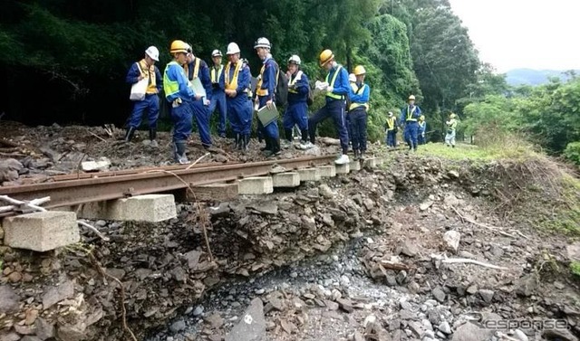 大井川鐵道・下泉～田野口間での調査状況。