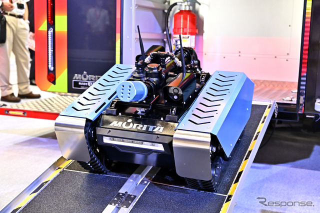 EV消防ポンプ自動車、モリタ・メビウス(東京国際消防防災展2023)