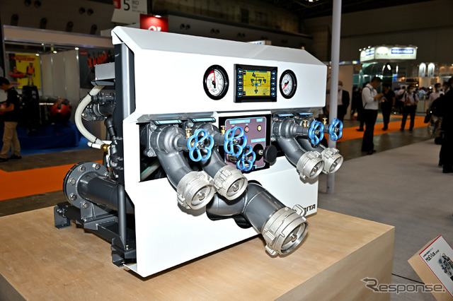 搭載型電動水ポンプユニット、メビウス(東京国際消防防災展2023)