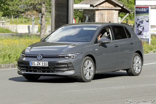 VW ゴルフ 改良新型プロトタイプ スクープ写真