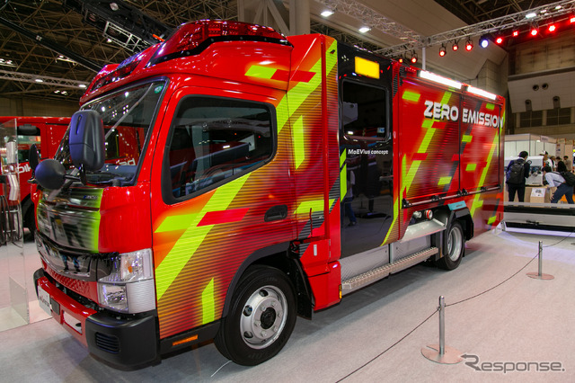 EV消防ポンプ自動車のモリタ『メビウス』登場、ポンプ系を新開発…東京国際消防防災展2023