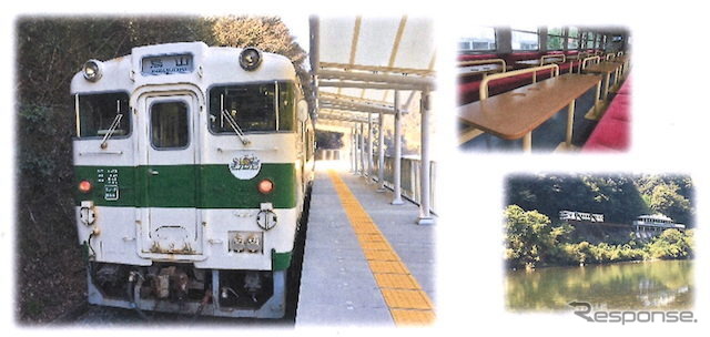錦川鉄道のキハ40とその車内、走行風景。