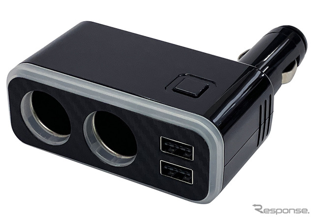 Kashimura・2連ダイレクトソケット 2USB-4.8A レインボーライト付き(KX-235)