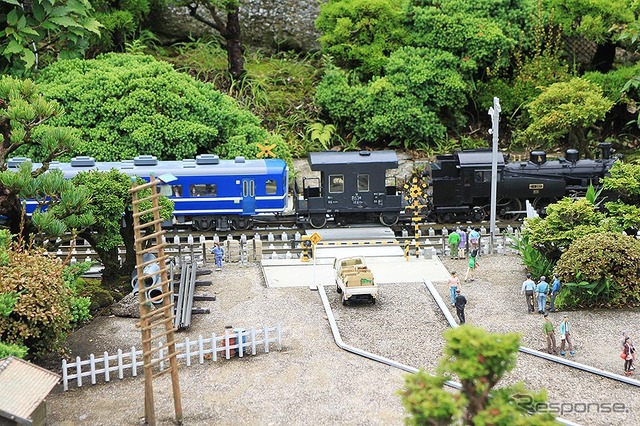 東武ワールドスクウェアの東武線沿線ジオラマ(1/25スケール)