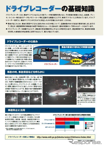 ドライブレコーダーの導入メリット、国交省がリーフレット作成