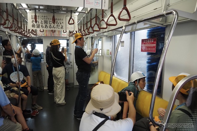 東京メトロ和光車両基地&昭和鉄道高校探訪ツアー:洗浄機通過