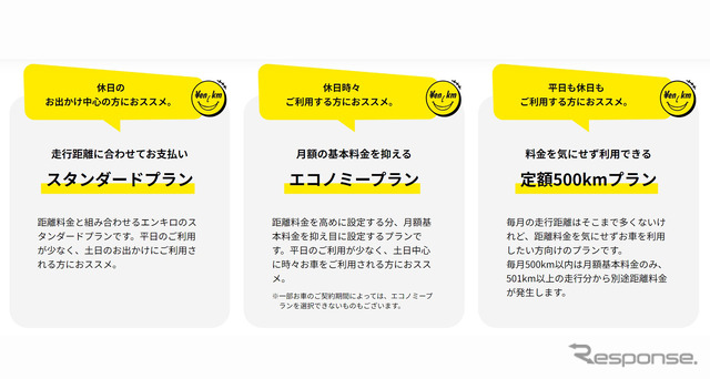 「エンキロ」の選べる3つのプラン