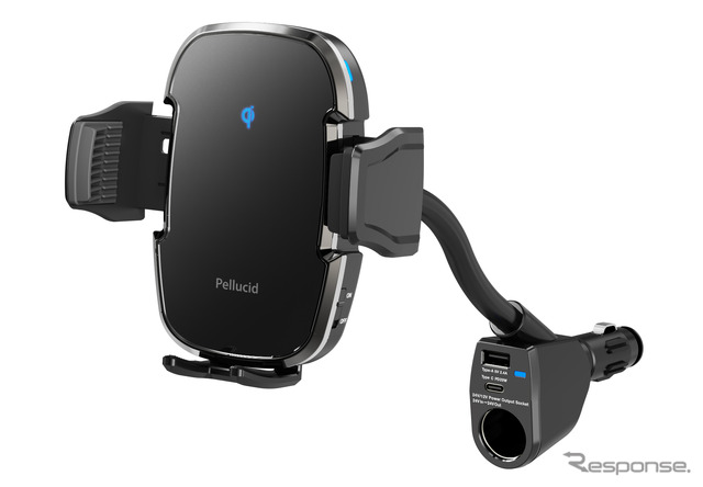 ペルシード・スマホホルダー ワイヤレス充電 自動開閉 アクセサリソケット取付(PPH2303)