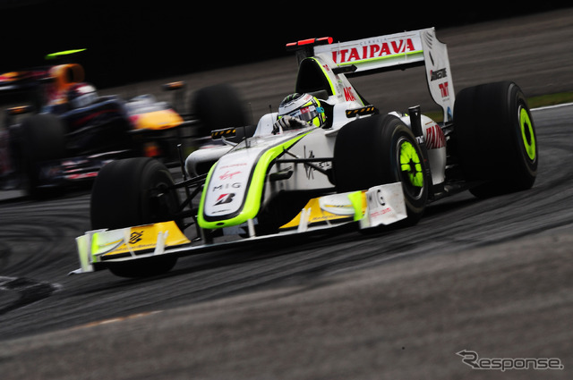 2009年のF1王座獲得を決定したブラジルGPでのバトン