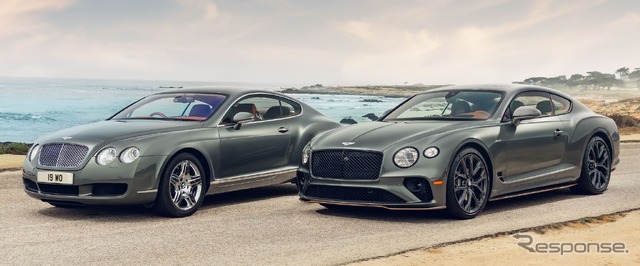 ベントレー・コンチネンタル GT スピード のワンオフモデル(右)と初代 コンチネンタル GT