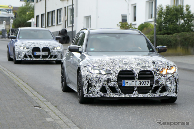 BMW M3ツーリング 改良新型プロトタイプ(スクープ写真)