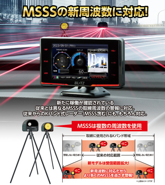 ブリッツのレーザー＆レーダー探知機「Touch-LASER」3機種がMSSS