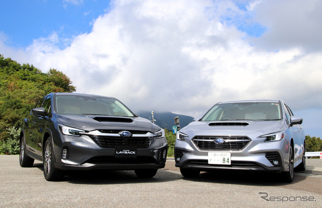 レヴォーグレイバック(左)とレヴォーグ(右)