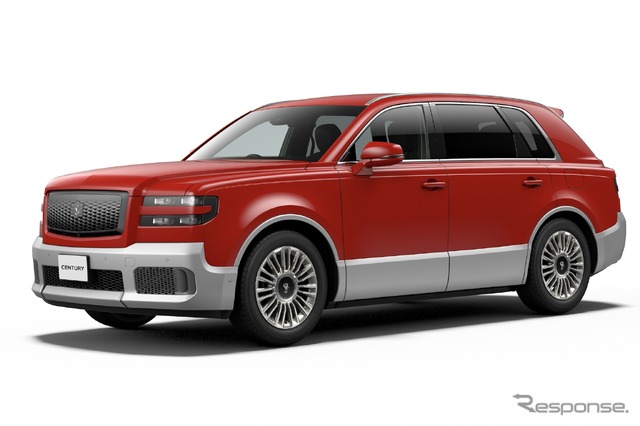 トヨタ・センチュリー新タイプ:KIWAMI LINE、紅蓮(ぐれん)グローリーレッド×シルバー、オプション装着車