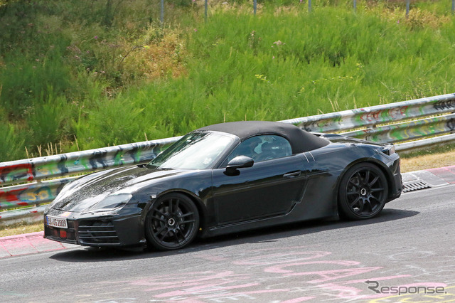 ポルシェ 718ボクスターEV プロトタイプ(スクープ写真)