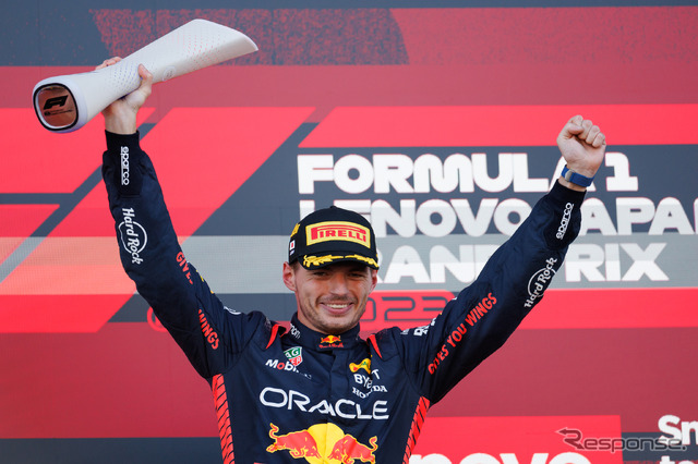 F1日本GPで優勝したフェルスタッペン(レッドブル・ホンダ)