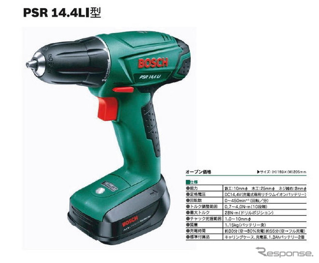 ボッシュ、リチウムイオンバッテリー搭載のドライバードリル発売