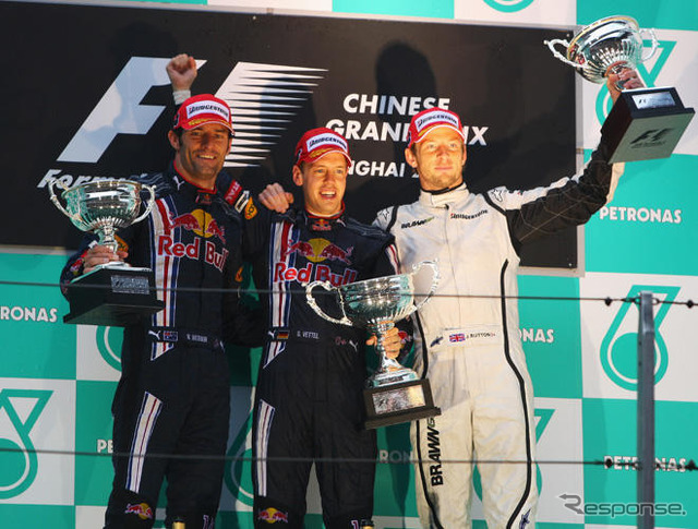 【F1中国GP】決勝…雨の中、レッドブルが1-2