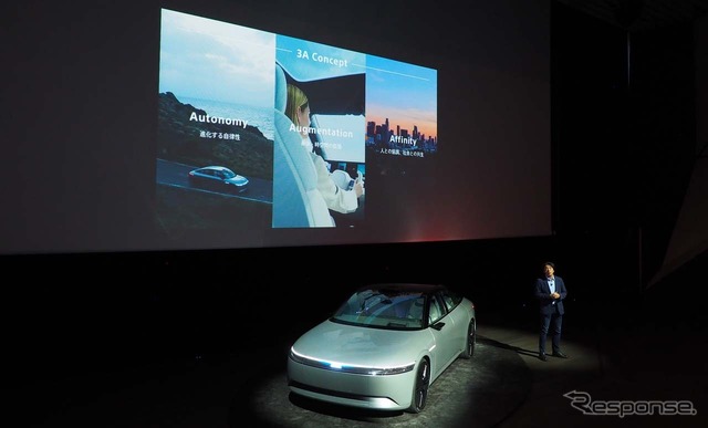 AFEELAのコンセプトである3つのテーマ「Autonomy(進化する自律性)」、「Augmentation(身体・時空間の拡張)」、「Affinity(人との協調、社会との共生)」からなる3つの“A”について説明された