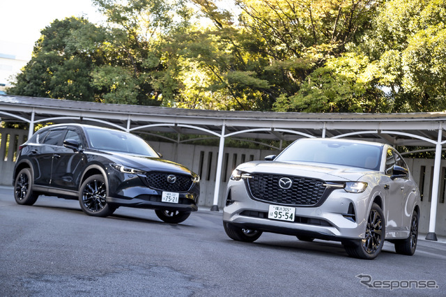 マツダ CX-60 XD-HYBRID（手前）とCX-5 XD ブラックエディション（奥）