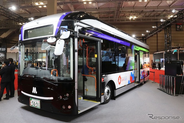 ジャパンモビリティショー:EVモーターズのEV路線バス