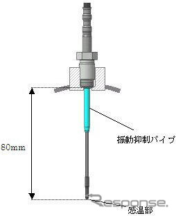 デンソー、温度検出制度を向上した排気温センサを開発
